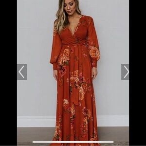 Baltic Born Lydia Maxi Dress- Rust Floral